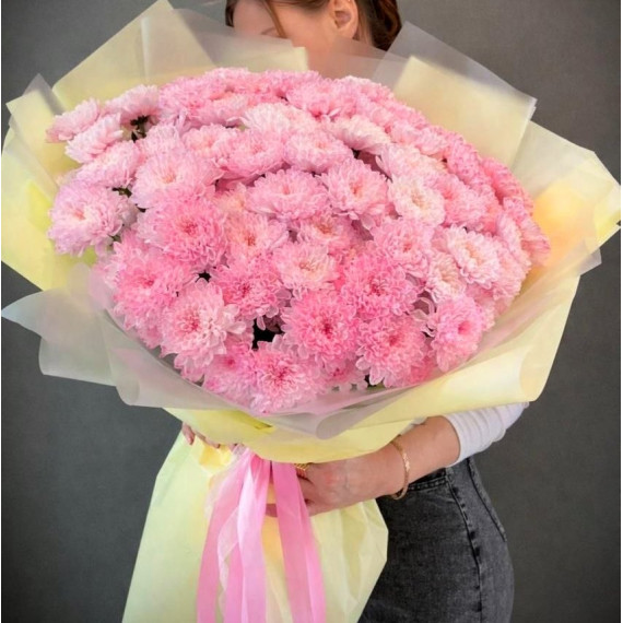 Арт. 0709. Букет-гигант из кустовых хризантем 15шт