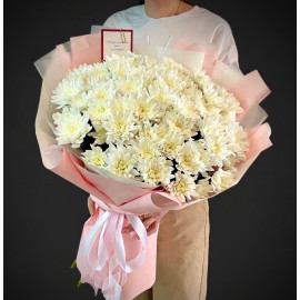 Арт. 0713. Букет-гигант из кустовой хризантемы "Балтика" 15шт