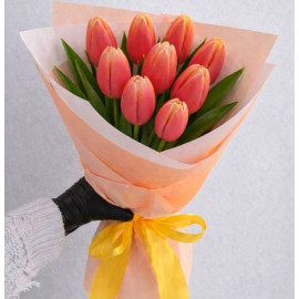 Арт. 0738. Тюльпаны 9шт, оформление
