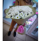 Арт. 0706. Акция! Букеты - гиганты из кустовых хризантем! 15шт с оформлением