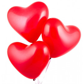 Гелиевые шары в форме сердца 3шт